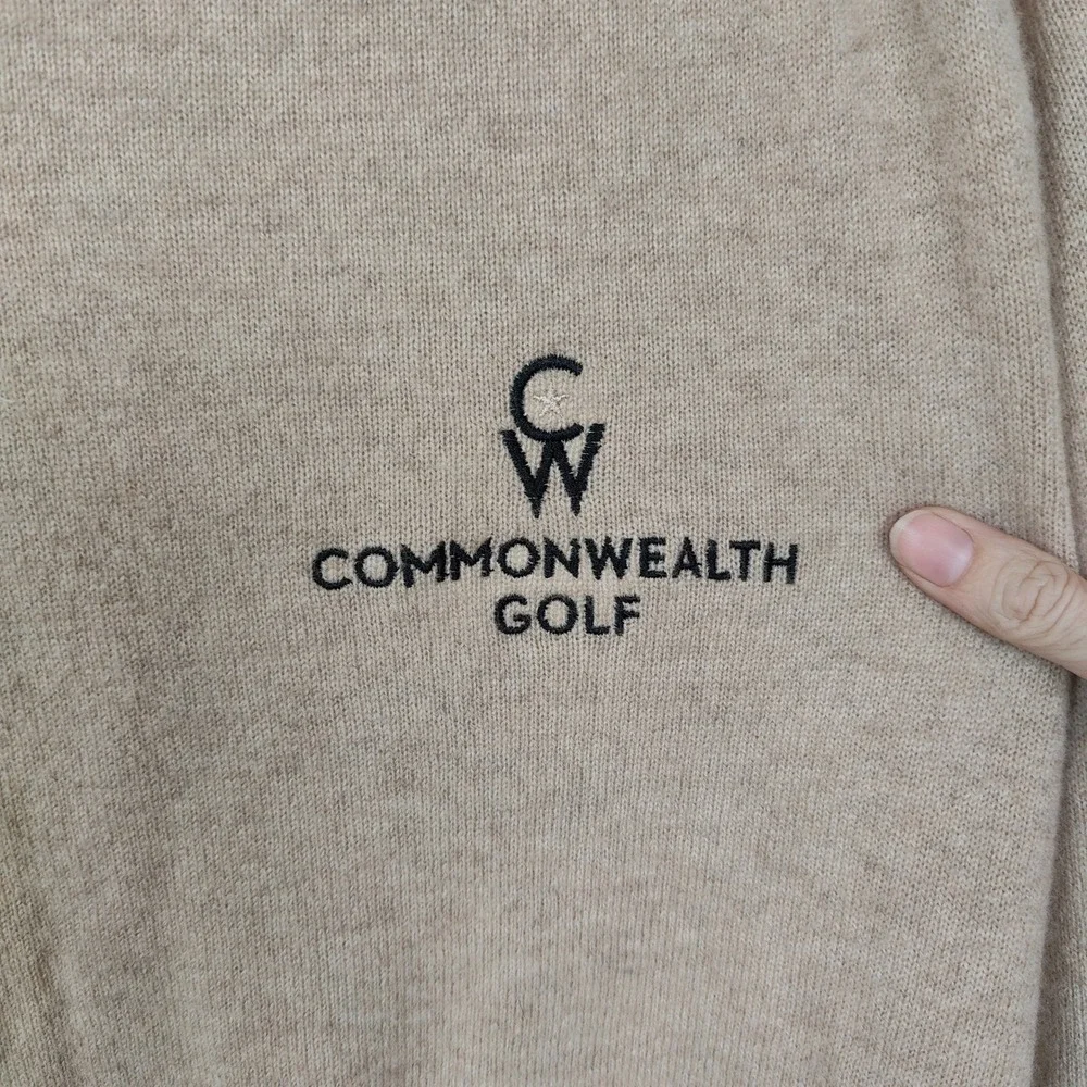 B. Draddy Top Mens XXL Tan 100% Scottish Cashmere‎ Commonwealth Golf Old Money